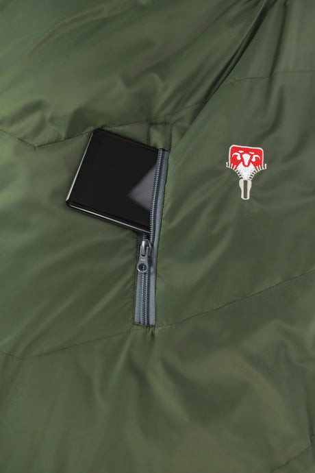 grüne jacke, Reißverschlussfach, Telefonfach, Stickerei, Softshell-Gewebe