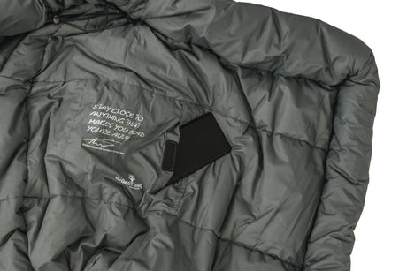 Pufferjacke, Grau, Kapuze, gequiltet, Brustinnentasche