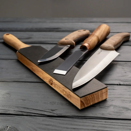 BeaverCraft - LS6P1 Doppelseitiger Leder-Abziehriemen mit Poliermasse
