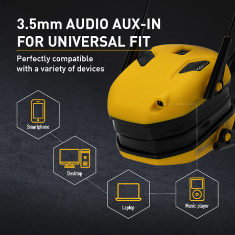 3.5mm, AUX-IN, Headset, Yellow, Device compatibility