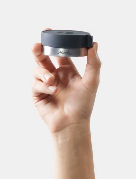 Puderkompakt, Make-up, Gesichts-Puder, Klick-Applikator, Metallischer Deckel