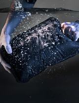wallet, kompakt, reißverschluss, schwarz, wasserdicht