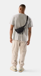 T-Shirt, Gürteltasche, Schwarz, Herren, Casual