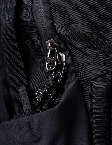 Rucksack, Reißverschluss, Nylon, Schwarz, Seitentasche