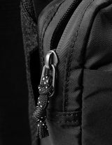 Rucksack, Reißverschluss, Kordelzug, schwarz, Nylongewebe