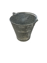 Eimer, Guss-/Zinkmetall, Metallic, Tragegriff, Küchenzubehör, Eimer, Metalleimer, Zink, Grau, Vintage