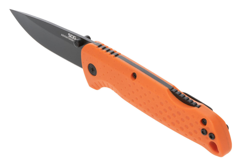 Faltmesser, Taschenmesser, Orangenegriff, schwarze Klinge, G10-Griff