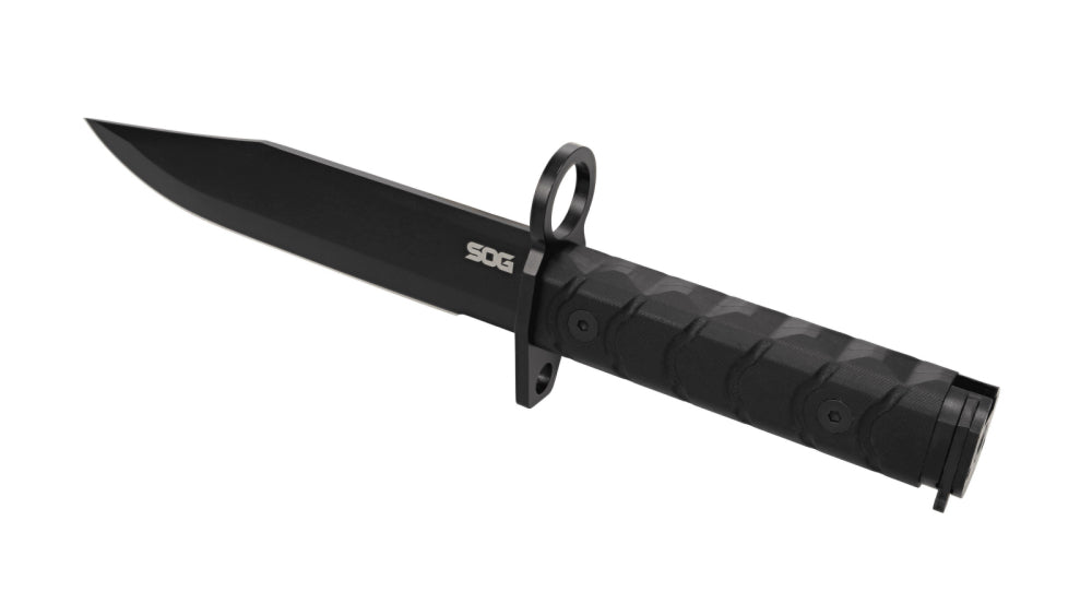 Tactical knife, Fixed blade, Black blade, Ring guard, Paracord handle