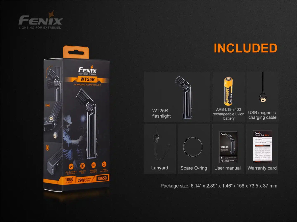 Fenix - WT25R Taschenlampe mit verstellbaren Winkel (1000 Lumen)