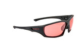 Sportbrille, rotgetönt, Rahmen schwarz, Polycarbonat, UV-Schutz