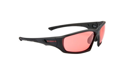 Sportbrille, rotgetönt, Rahmen schwarz, Polycarbonat, UV-Schutz
