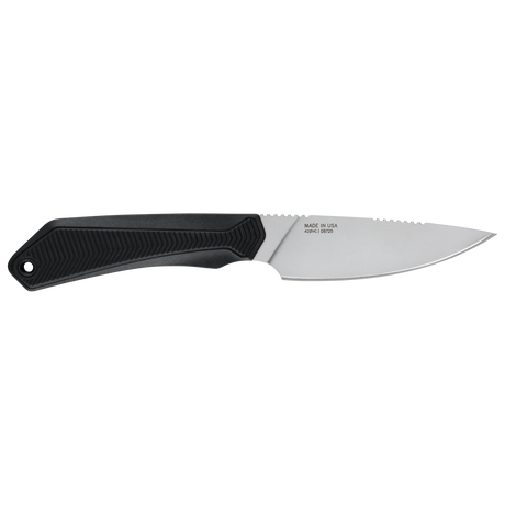 messer, feststehende klinge, schwarzer griff, drop-point, edelstahl