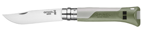 Kombi-Messer, Fingerhakenmesser, Opinel Messer, Olive-Grün Griff, Inox-Klinge