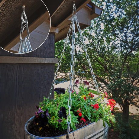 hängende Blumentopf, Kunststofftopf, Metallkette, Blumenpflanzer, Gartenhänger