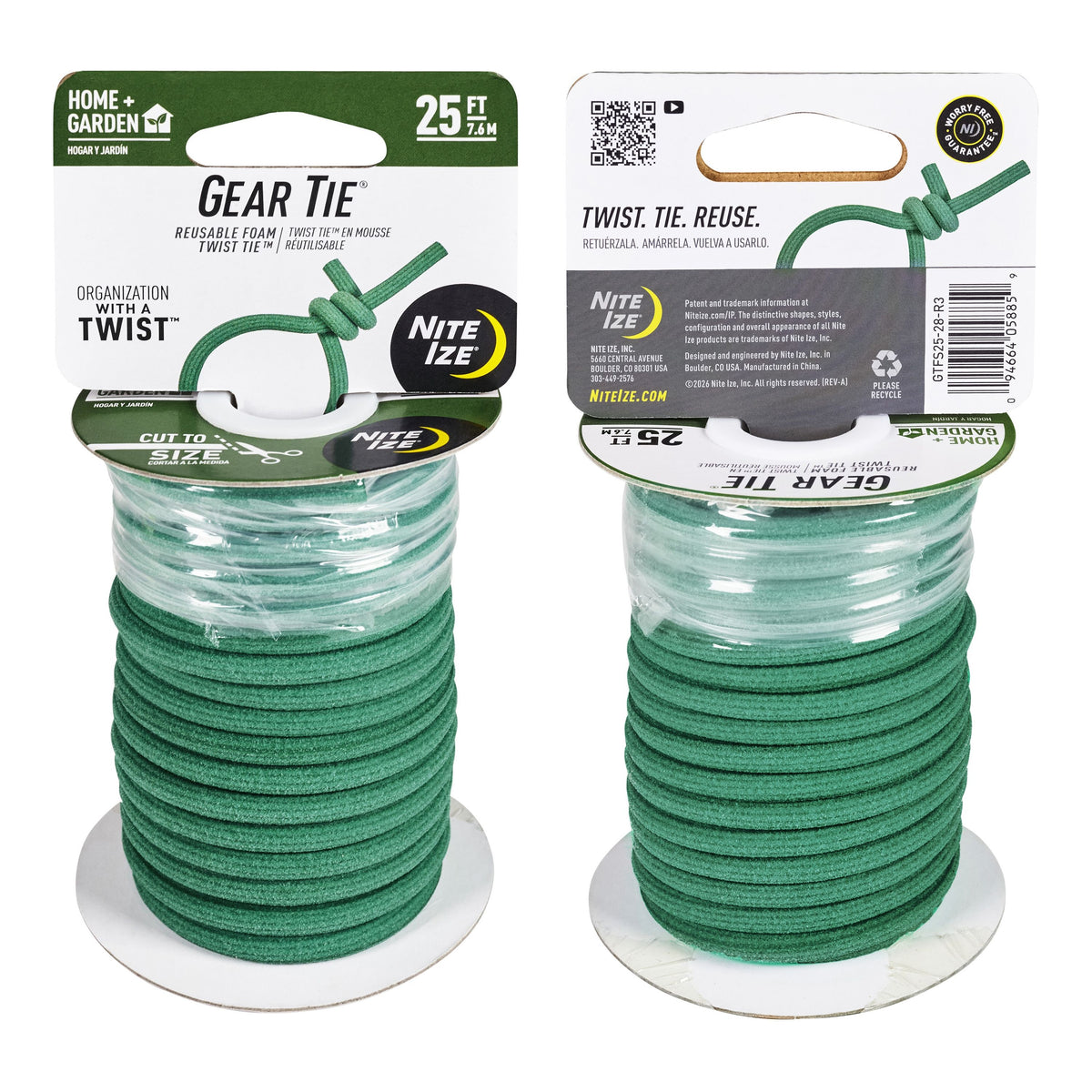 Twist-Tie, Grünes Garn, Schaumstoffkordel, wiederverwendbar, Verpackungsband